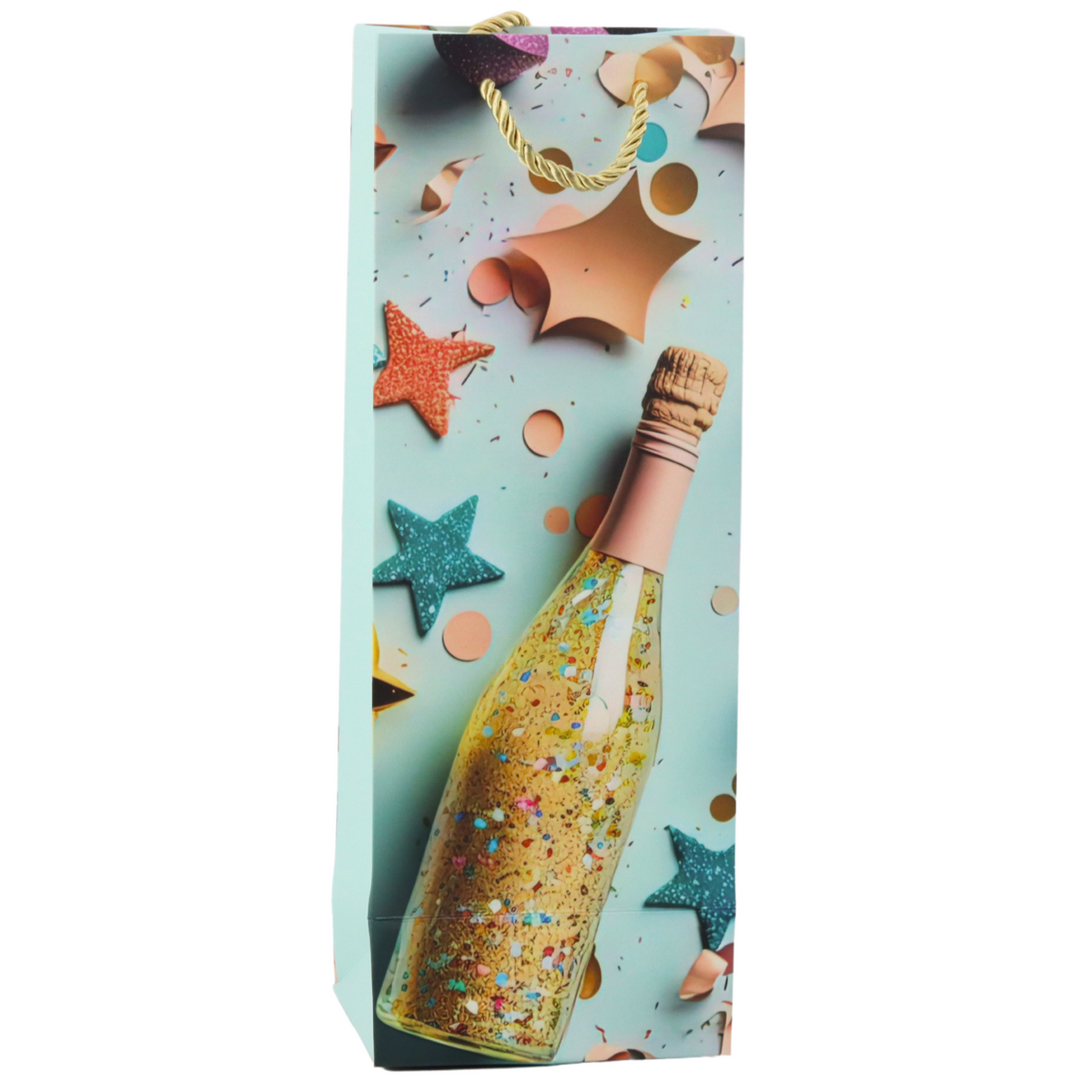 Paper Gift Bag For Champagne Bottle Pastel 35 X 12 X 9 Cm