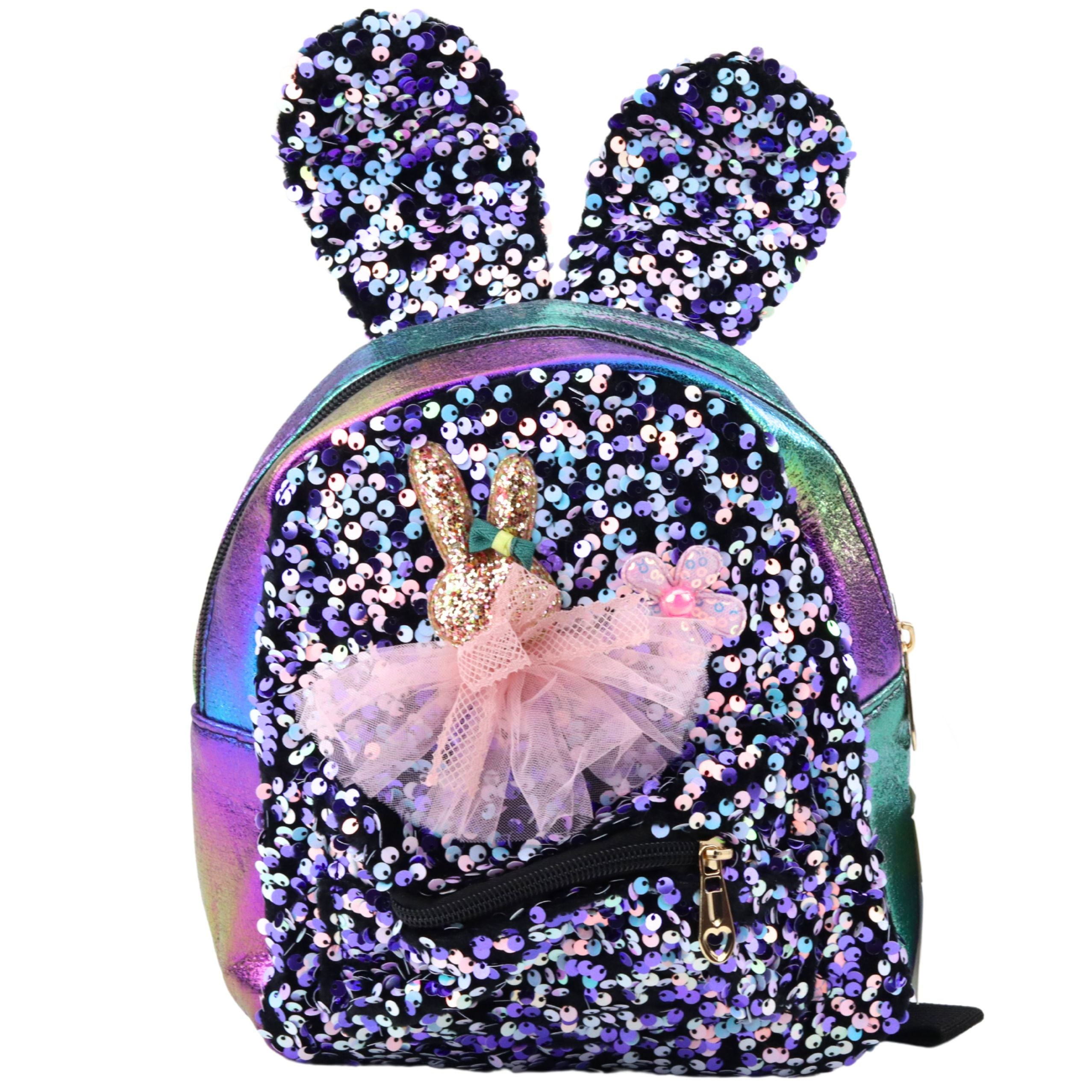 Detský batoh Flitre zajačie uši tmavé farebné 22cm 4,4l