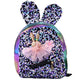 Children's Backpack Sequins Rabbit Ears Dark Colorful 22cm 4.4l