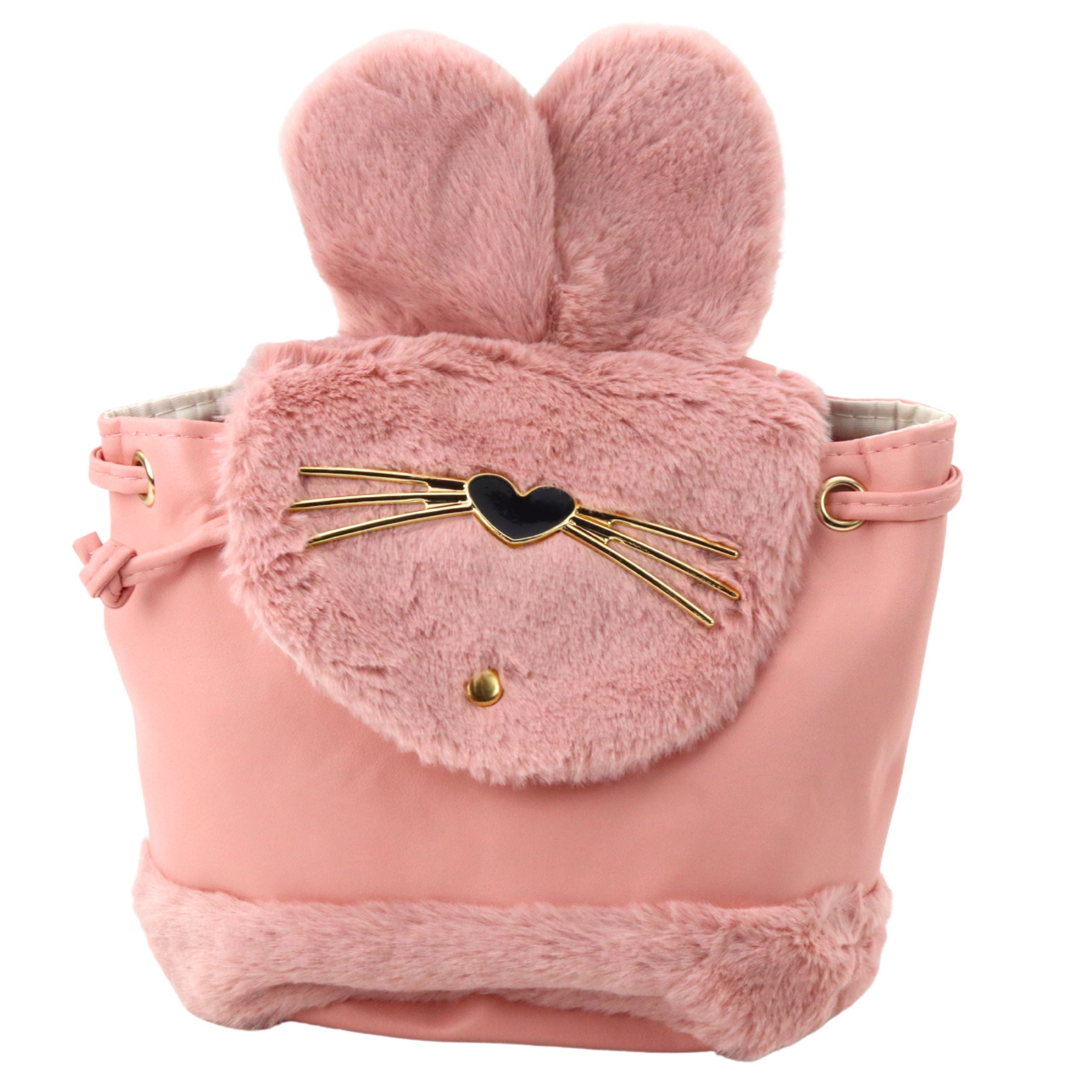 Detský batoh Plyšové uši nastaviteľný popruh ružový 22cm 4l