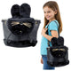 Children's Backpack Plush Ears Adjustable Strap Black 22cm 4l
