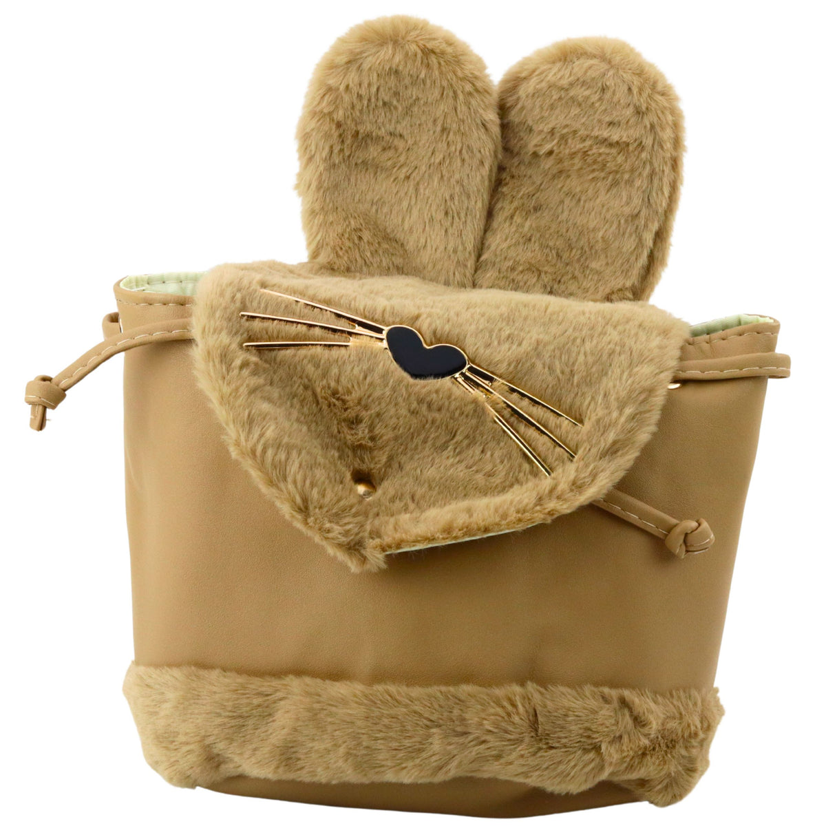 Detský batoh Plyšové uši Nastaviteľný popruh Béžový 22cm 4l