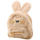 Children's Backpack Furry Plush Rabbit Ears Nose Whiskers Beige 3l 22cm