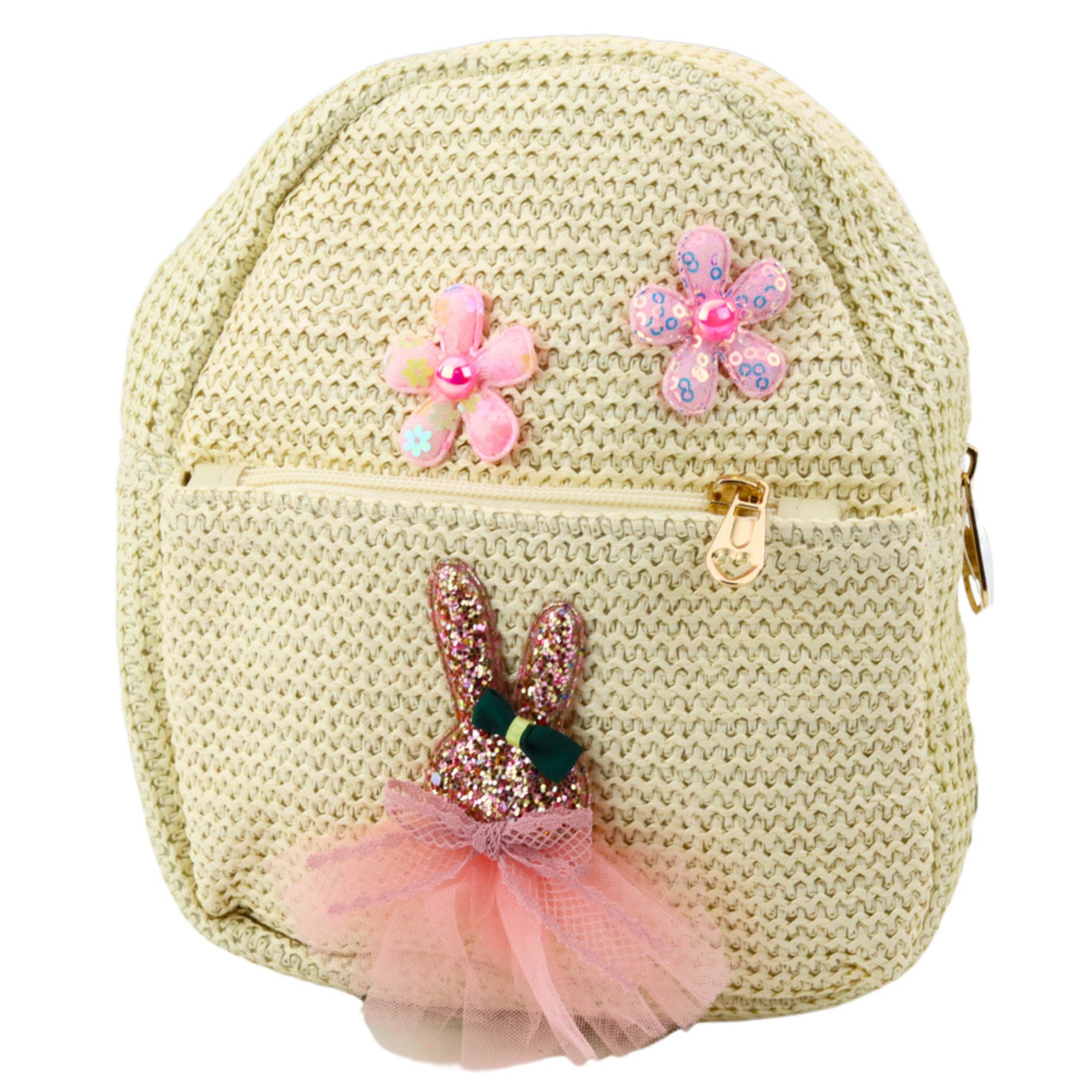 Children's Backpack Embroidered Rabbit In A Dress Flowers 2.5l 20cm