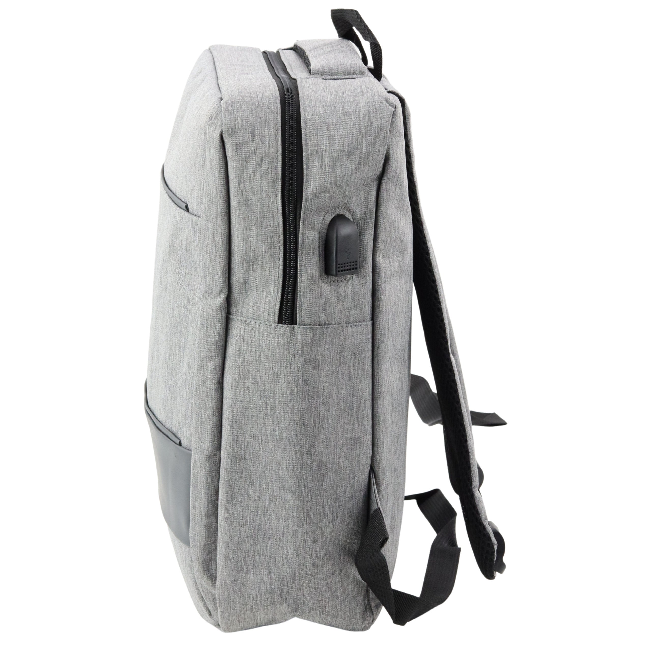 Mochila City Business Usb Compartimento Médio Cinza 14l 40cm