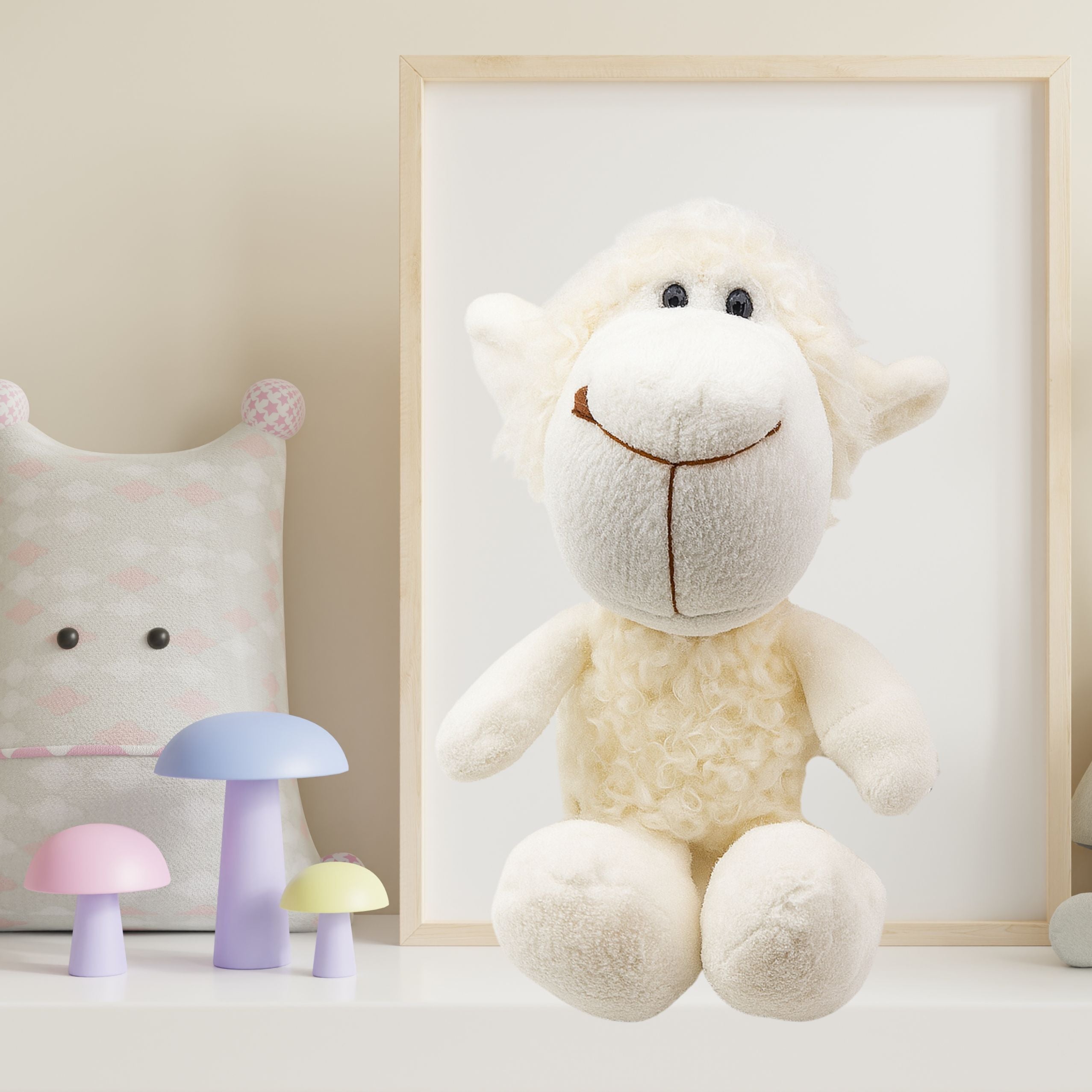 Plush Sheep Cuddly Toy With Suction Cup White 23 X 12 Cm