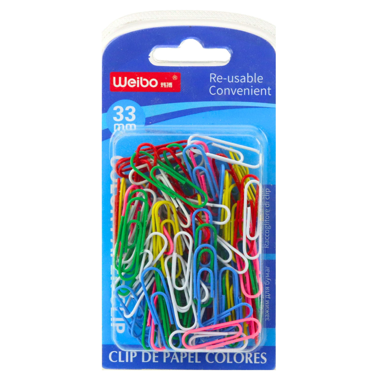 Set Of Colorful Paper Clips 33mm 90pcs.