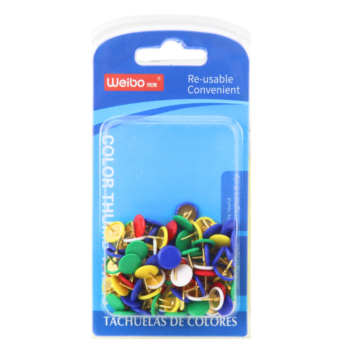 Set Of Flat Head Pushpins For Office And School Colored 90 Pcs.