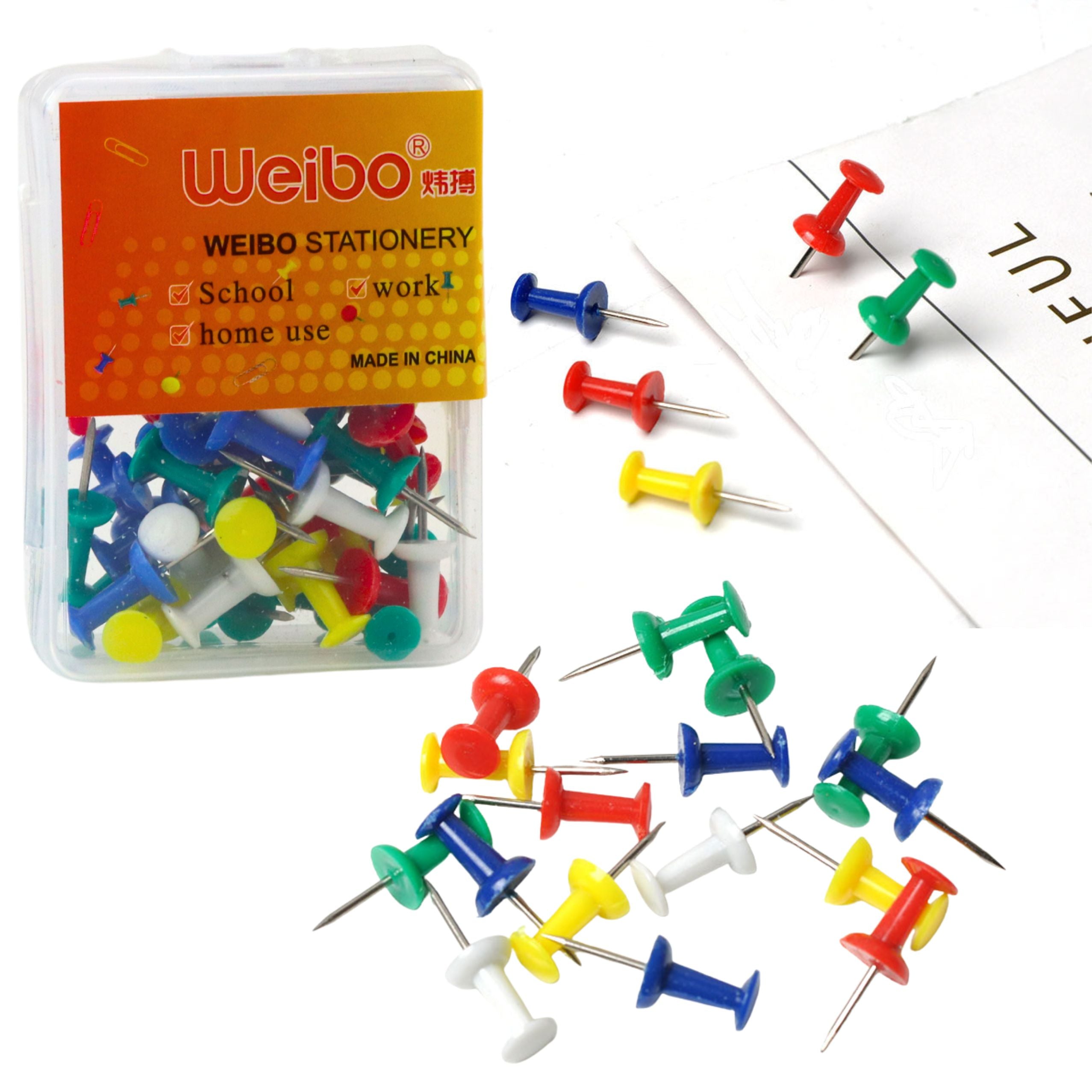 Set Of Colorful Pins For Cork Boards Office And School 40 Pcs.