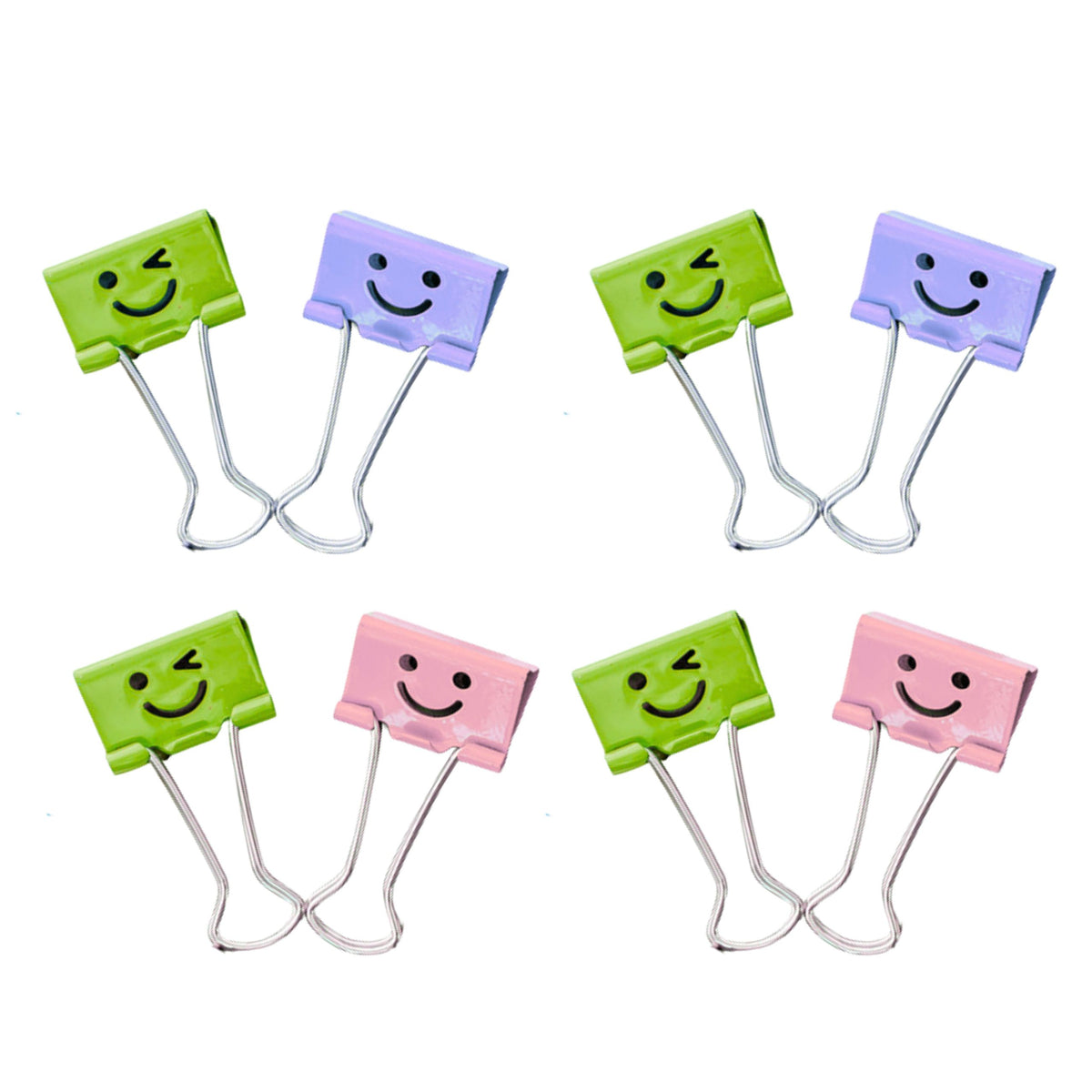 Set Of Colorful Smiley Face Paper Clips 8 Pcs 19mm