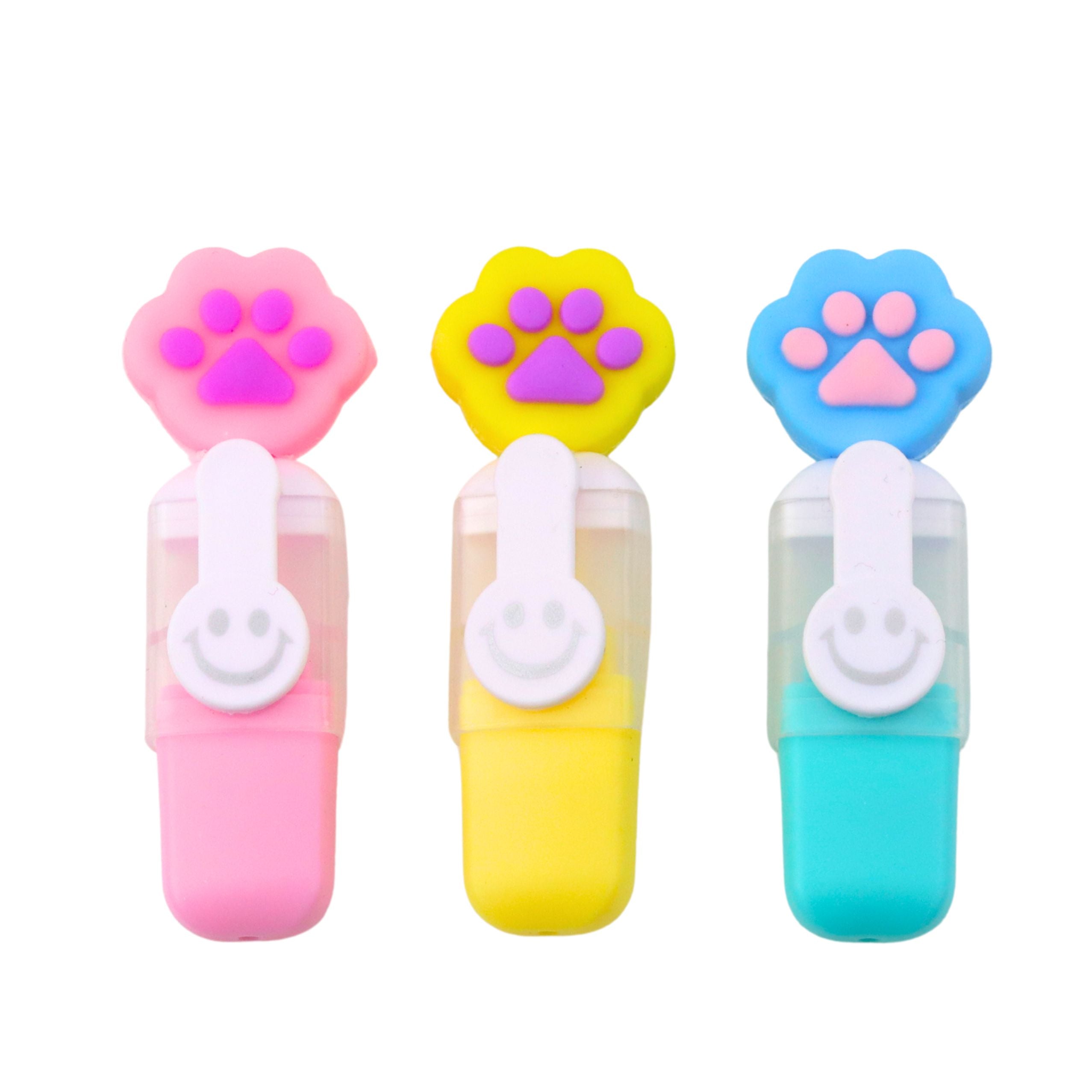 Set Of Mini Highlighters With A Claw In A Colorful Case 6 Pcs 8 Cm