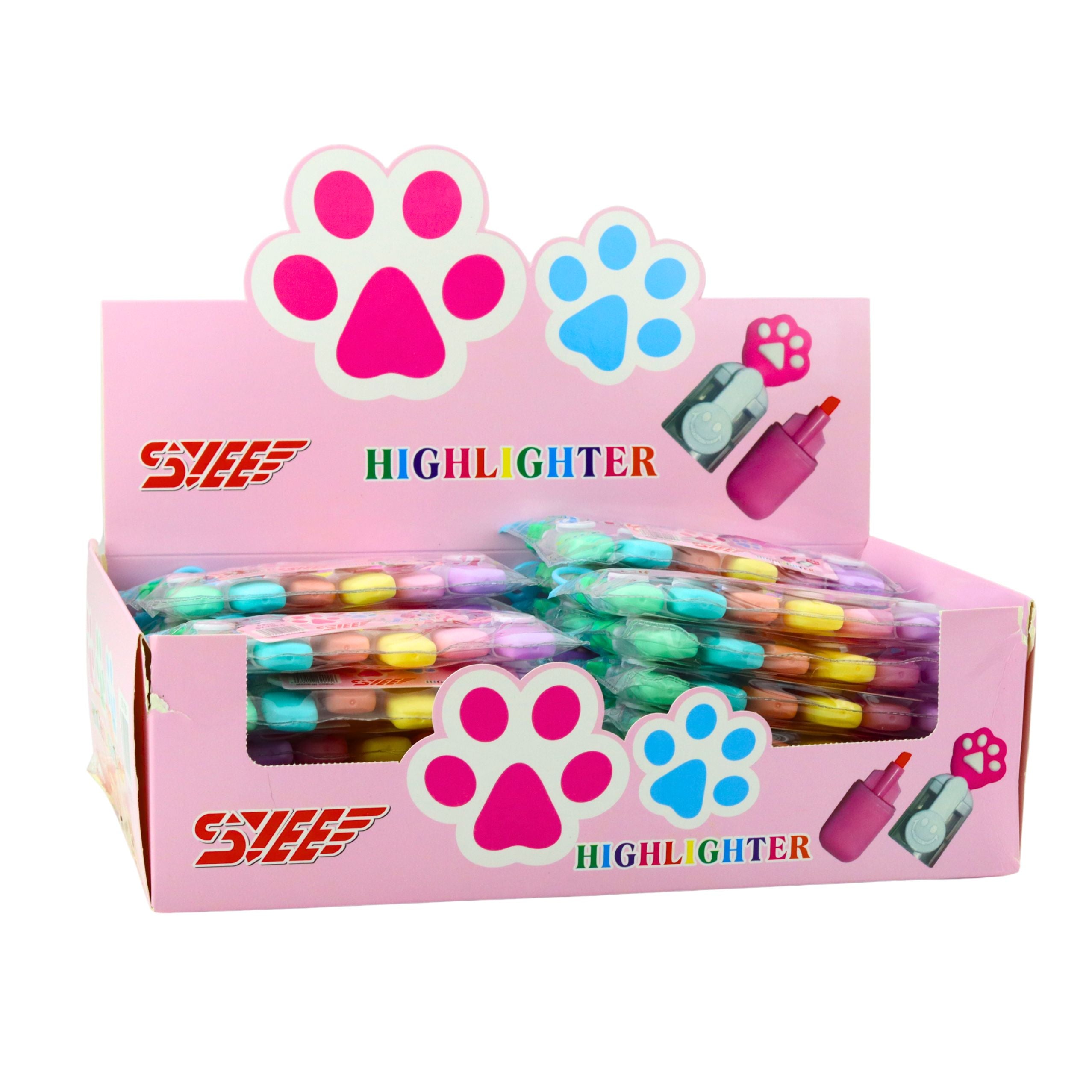 Set Of Mini Highlighters With A Claw In A Colorful Case 6 Pcs 8 Cm