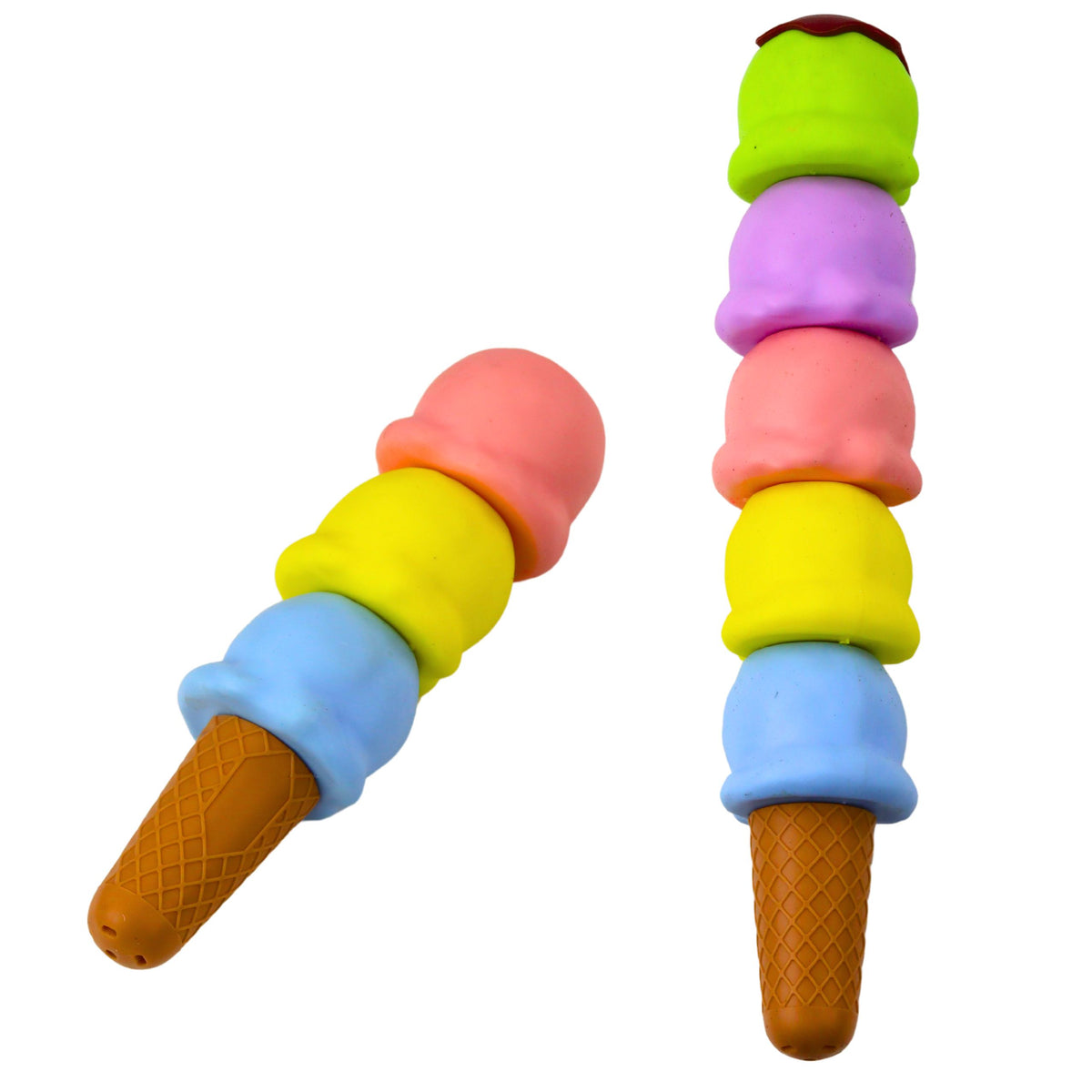 Ice Cream Cone Ice Cream Scoops Highlighters 5 Pastel Colors 18cm