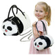 Plush Panda Bag Handles Metal Chain Black White 20cm