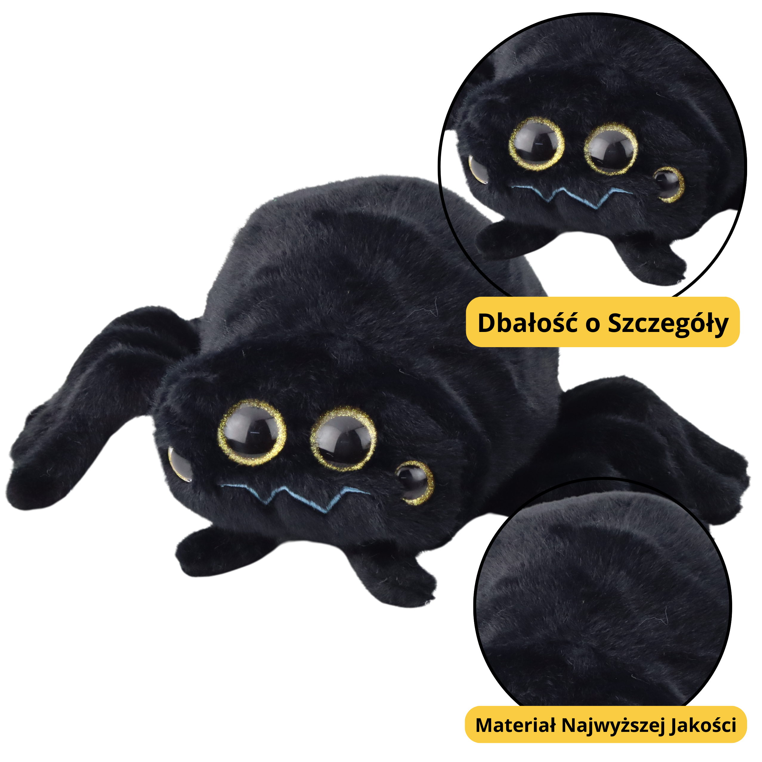Plush Mascot Cuddly Toy Insect Spider Black 30cm