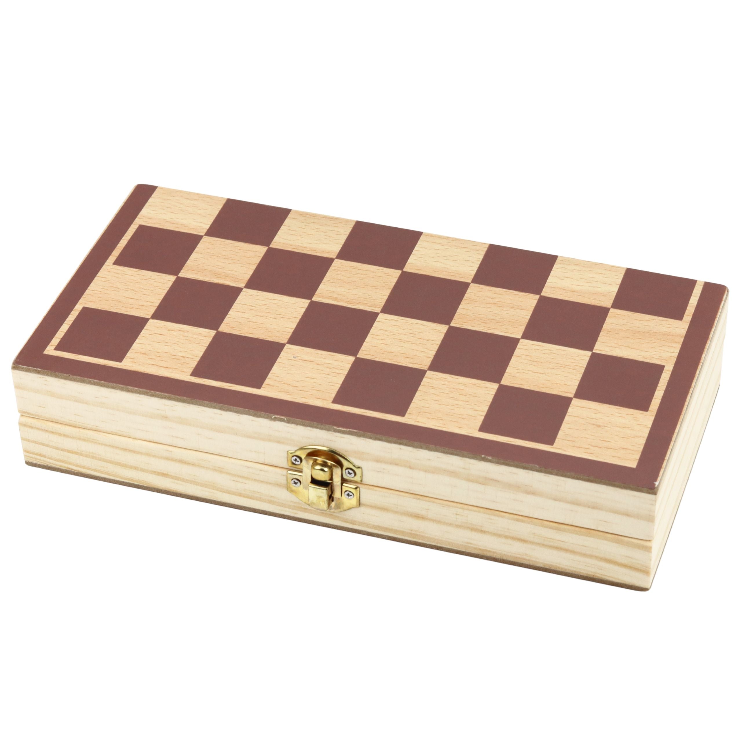 Classic Logic Game Wooden Chess Folding Suitcase Board