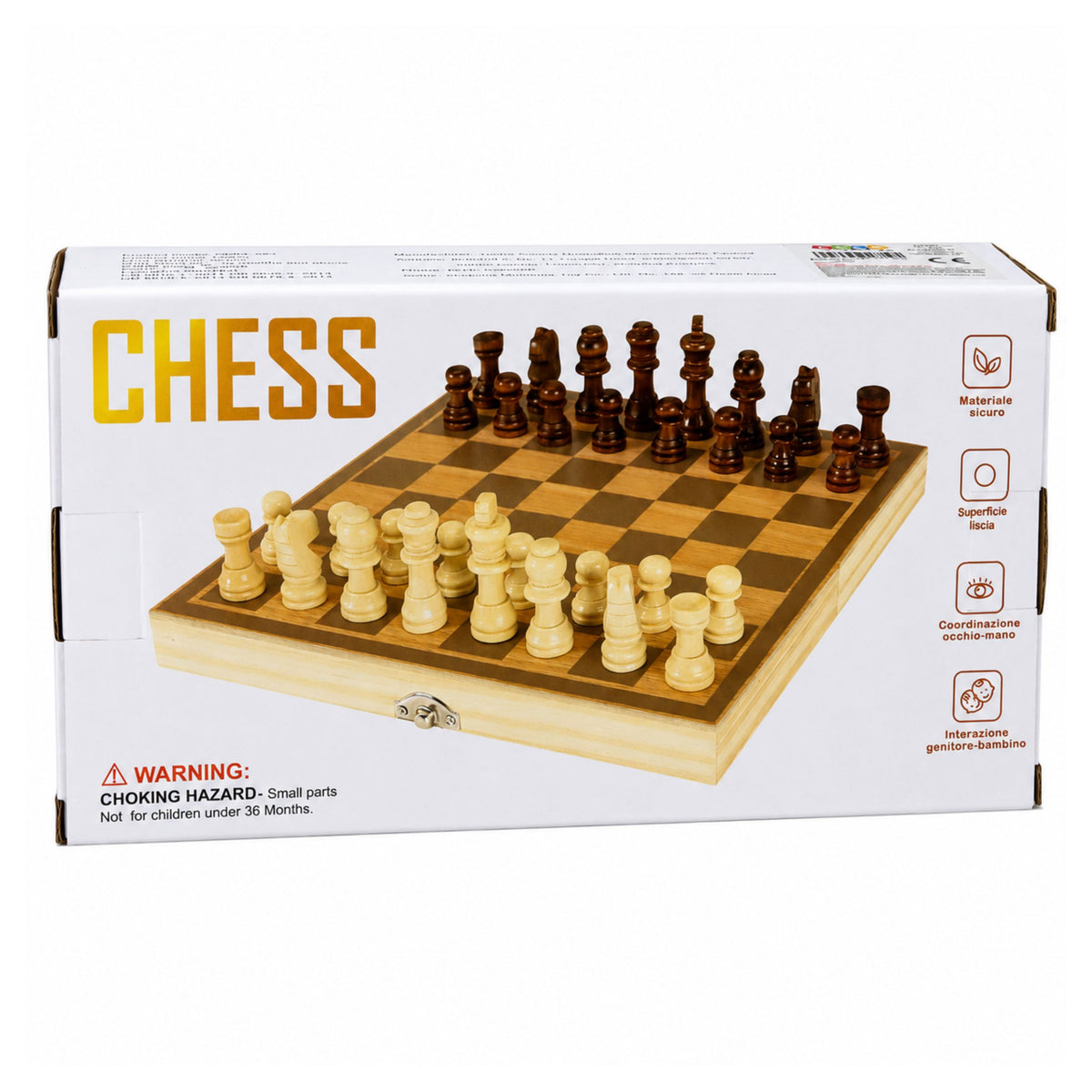Classic Logic Game Wooden Chess Folding Suitcase Board