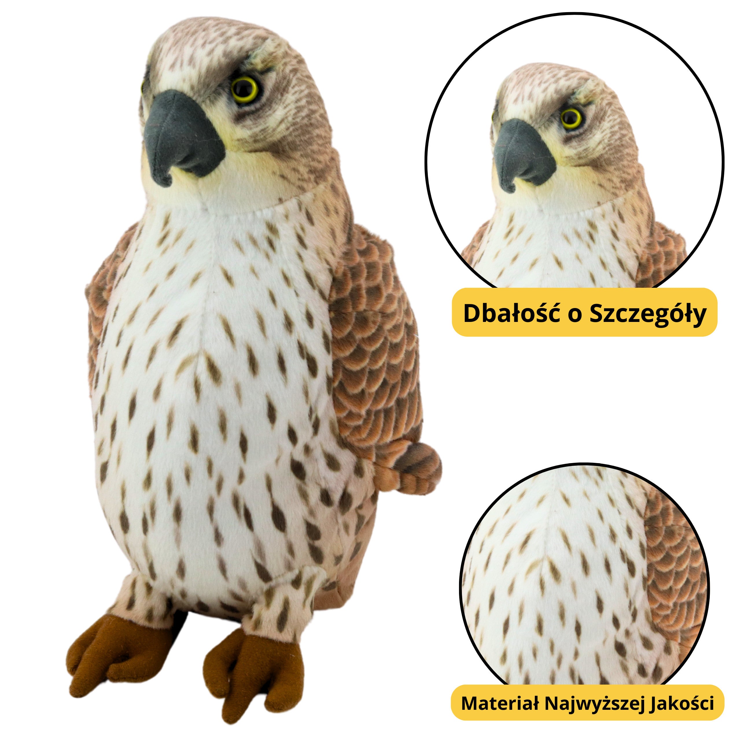 Plush Toy Peregrine Falcon Bird Brown 30cm
