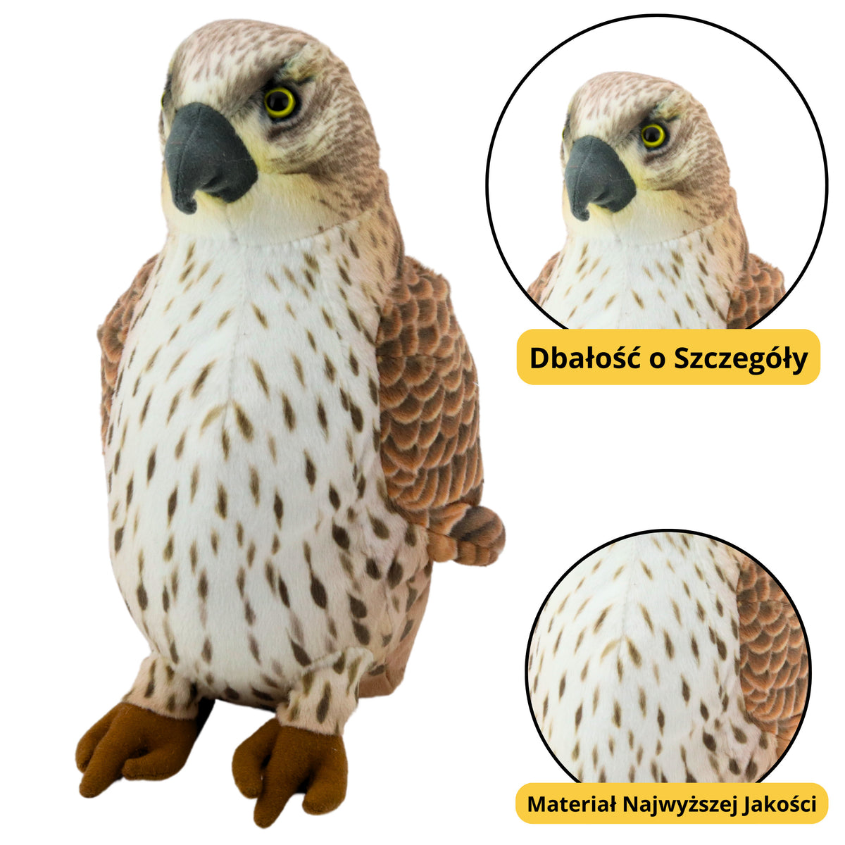 Plush Toy Peregrine Falcon Bird Brown 30cm