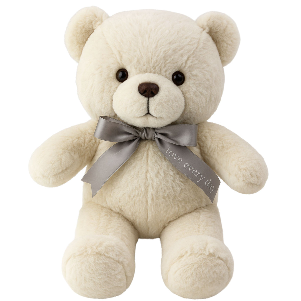 Plüsch Maskottchen Kuscheltier Teddybär Mit Schleife Happy Every Day Weiß 55cm