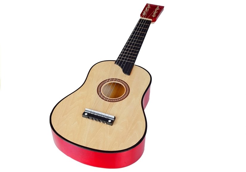 Wooden Guitar With Pick Beige