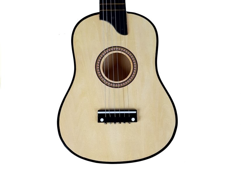 Wooden Guitar With Pick Beige