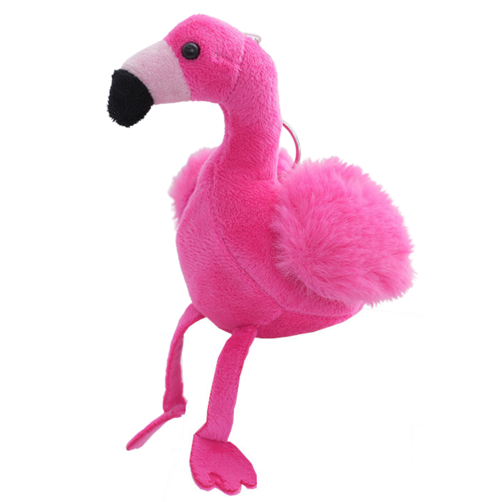 Flamingo Plush Keychain Fluffy Decoration Pink 12cm