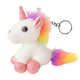 Plush Unicorn Keychain Metal Ring White 12cm