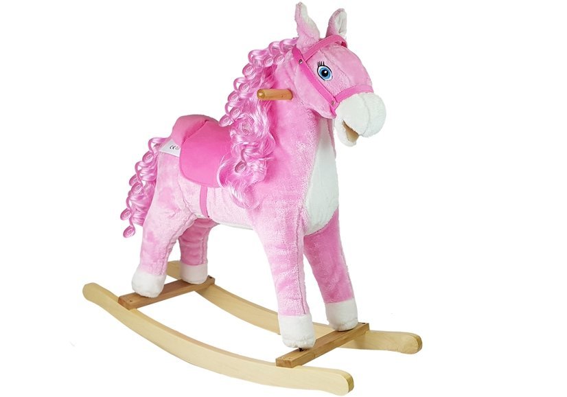 Rocking Horse Sounds Moving Mouth Tail Pink 74 Cm