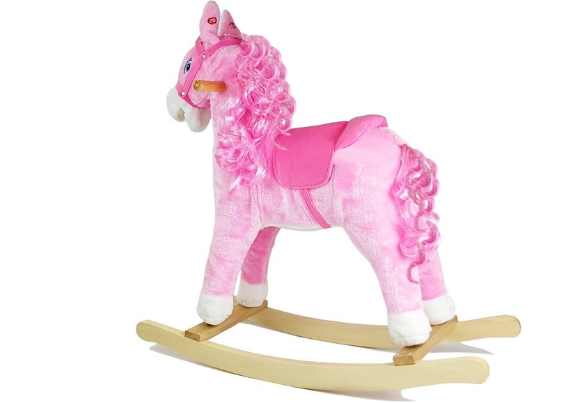 Rocking Horse Sounds Moving Mouth Tail Pink 74 Cm