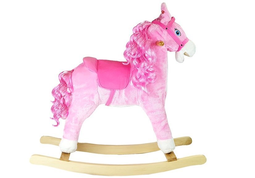 Rocking Horse Sounds Moving Mouth Tail Pink 74 Cm