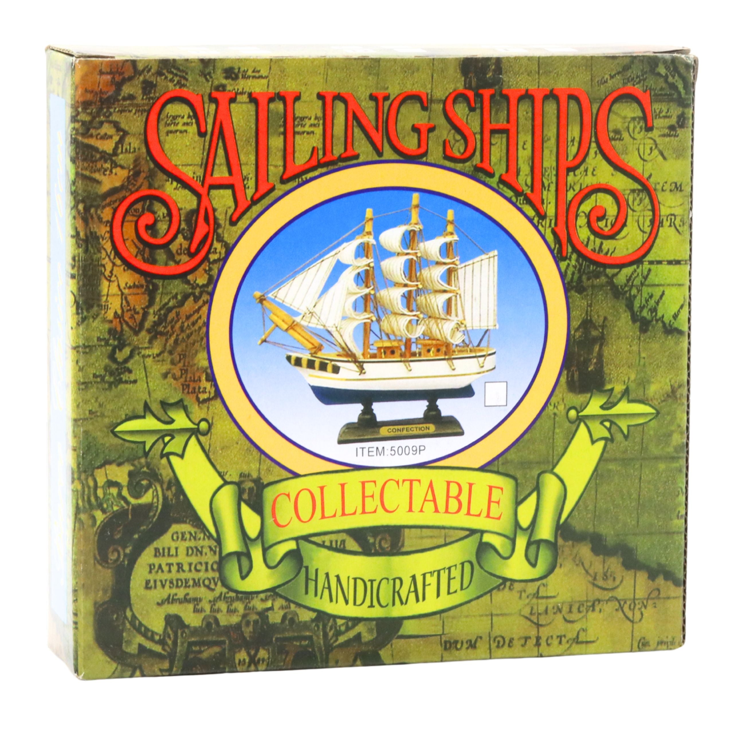 Collectible Model Decorative Pirate Sailing Ship Black 16x15cm