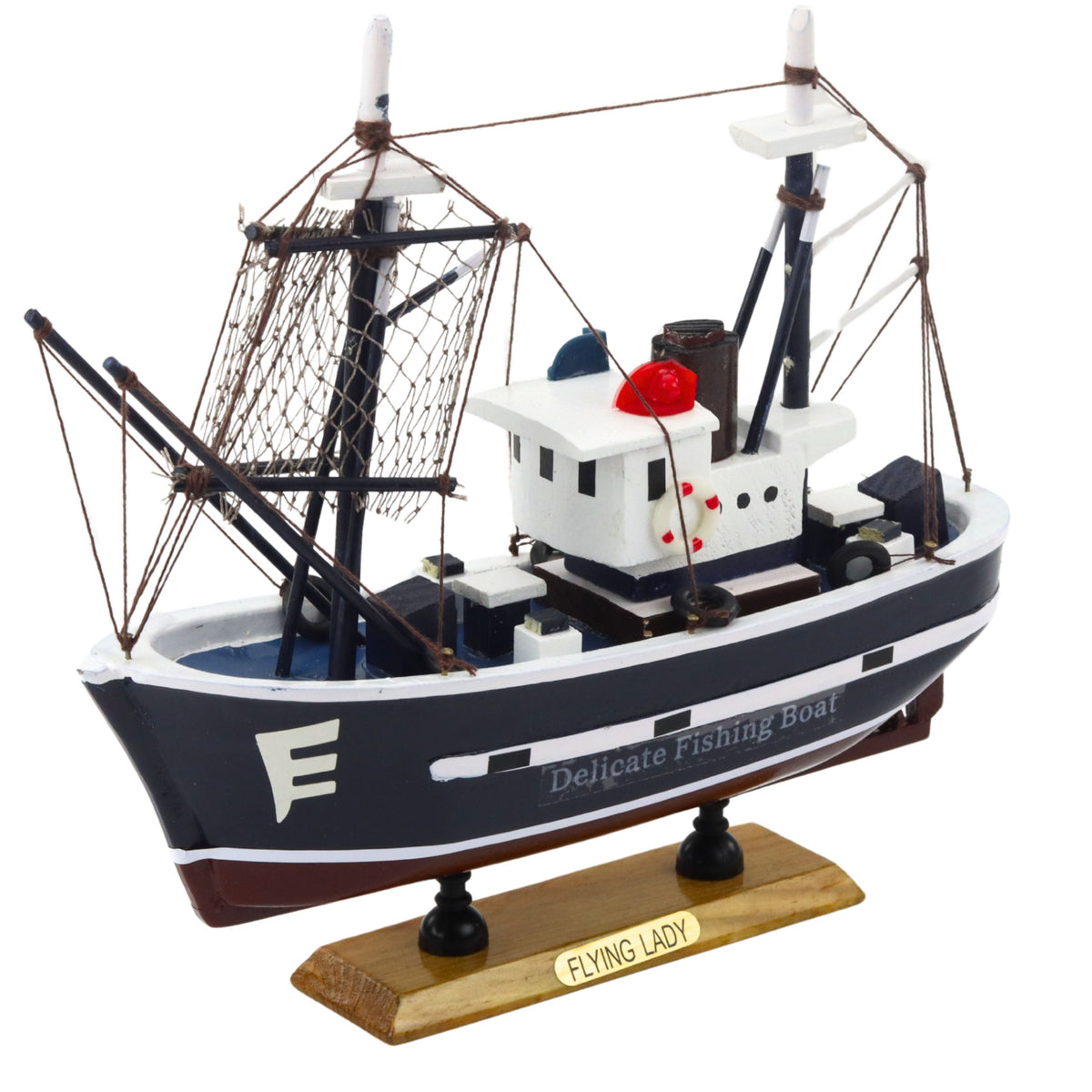 Collectible Decorative Model Fishing Boat Flying Lady 24x23cm