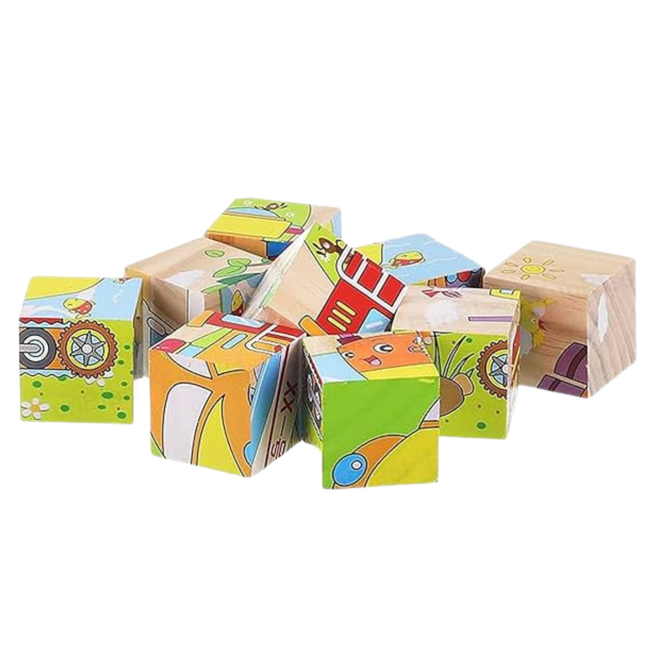 Wooden Puzzle Blocks Farm Educational Puzzle Animals 6 Pictures