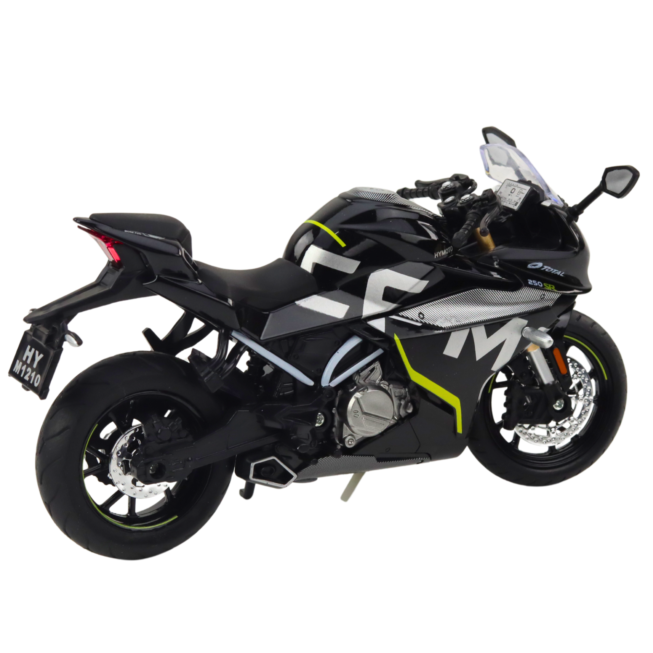 Sports Motorcycle Metal Lights Sounds Black 250 Sr 1:12