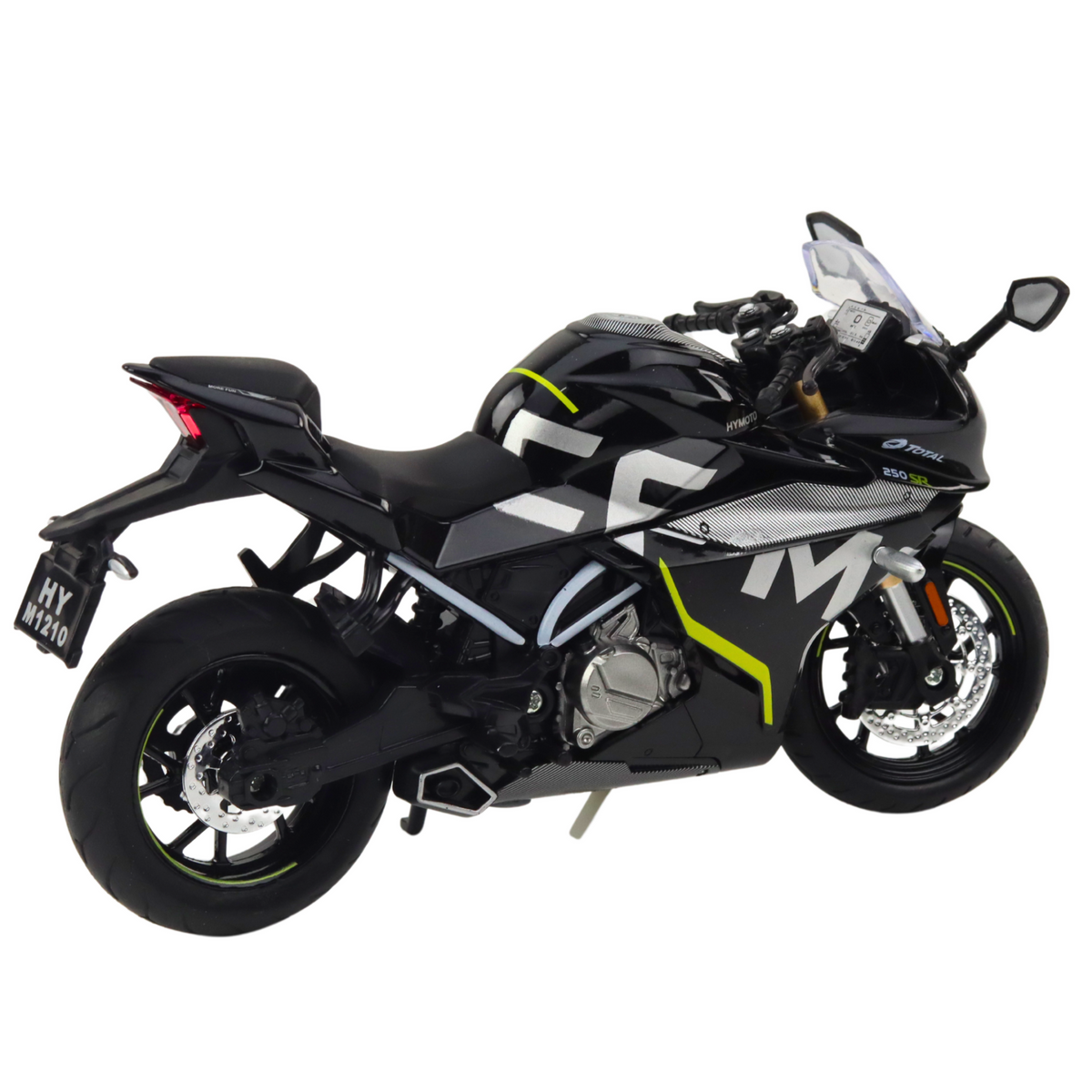 Sports Motorcycle Metal Lights Sounds Black 250 Sr 1:12