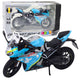 Sports Motorcycle Metal Lights Sounds Blue 1:12