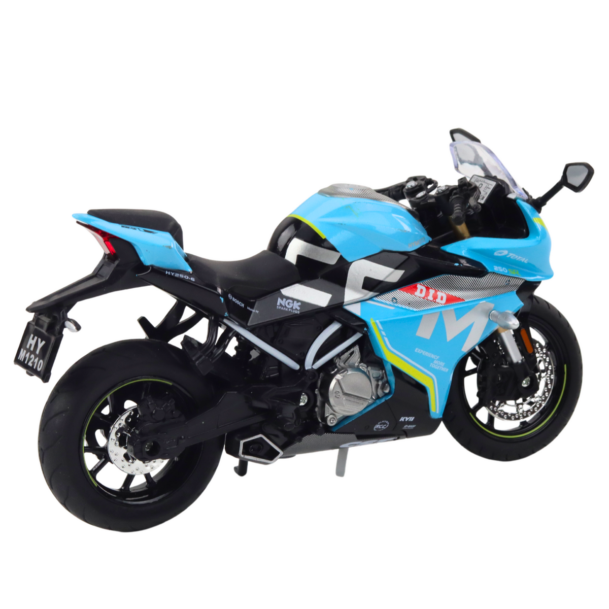 Sports Motorcycle Metal Lights Sounds Blue 1:12