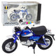 Motorcycle Retro Classic Metal Lights Blue 1:12