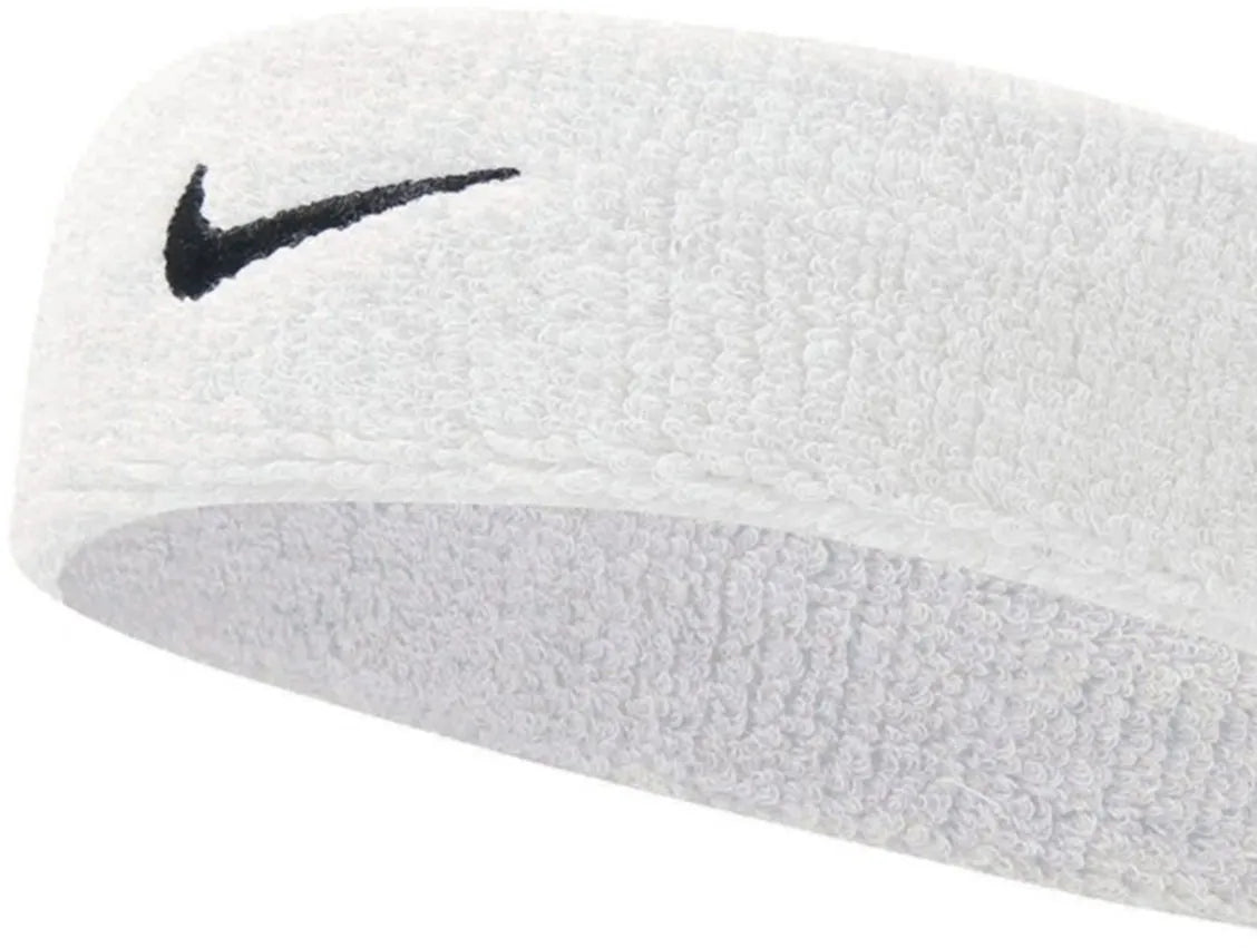 Čelenka Nike swoosh bielo-čierna biela