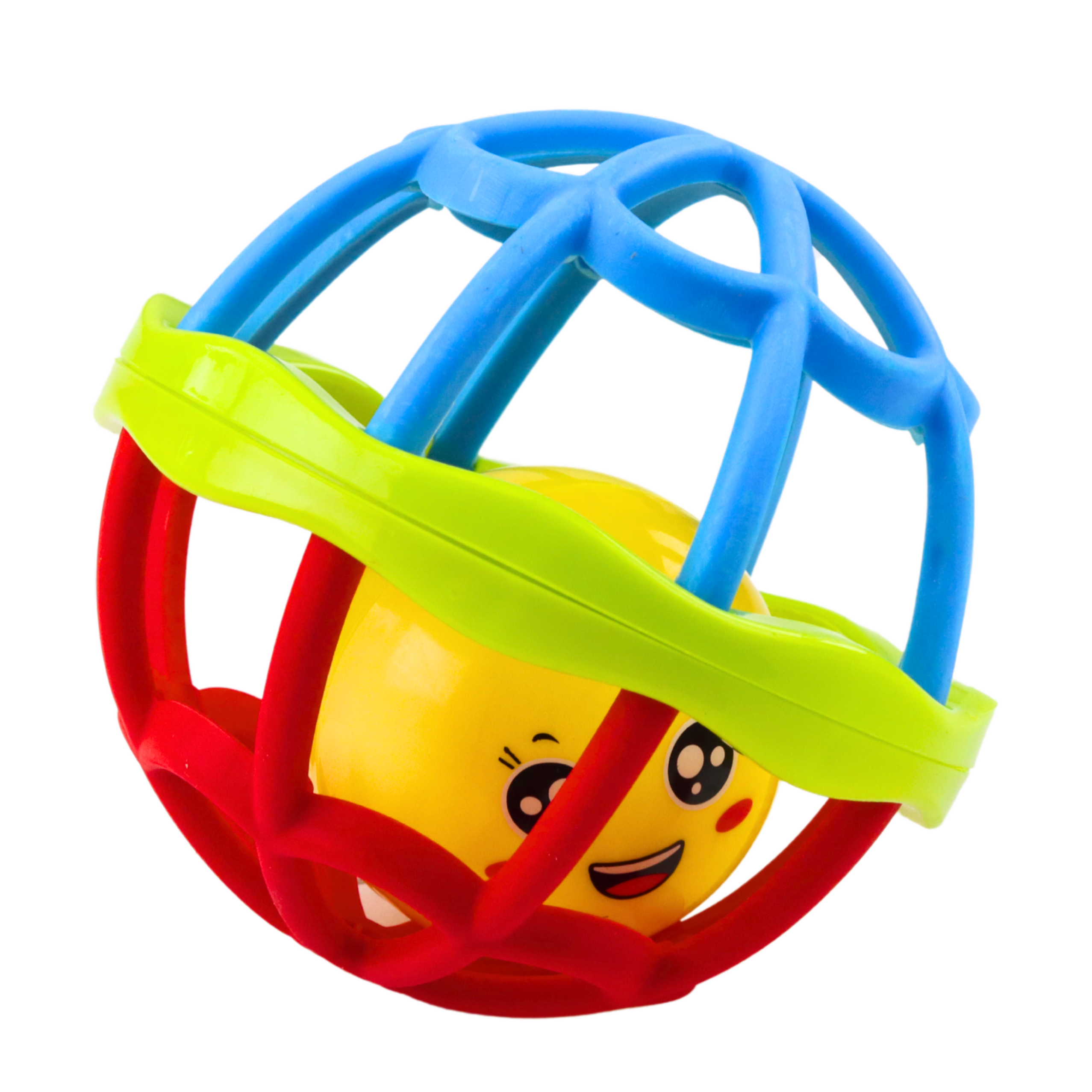 Ball With Rattle Sensory Rubber Elastic Colorful