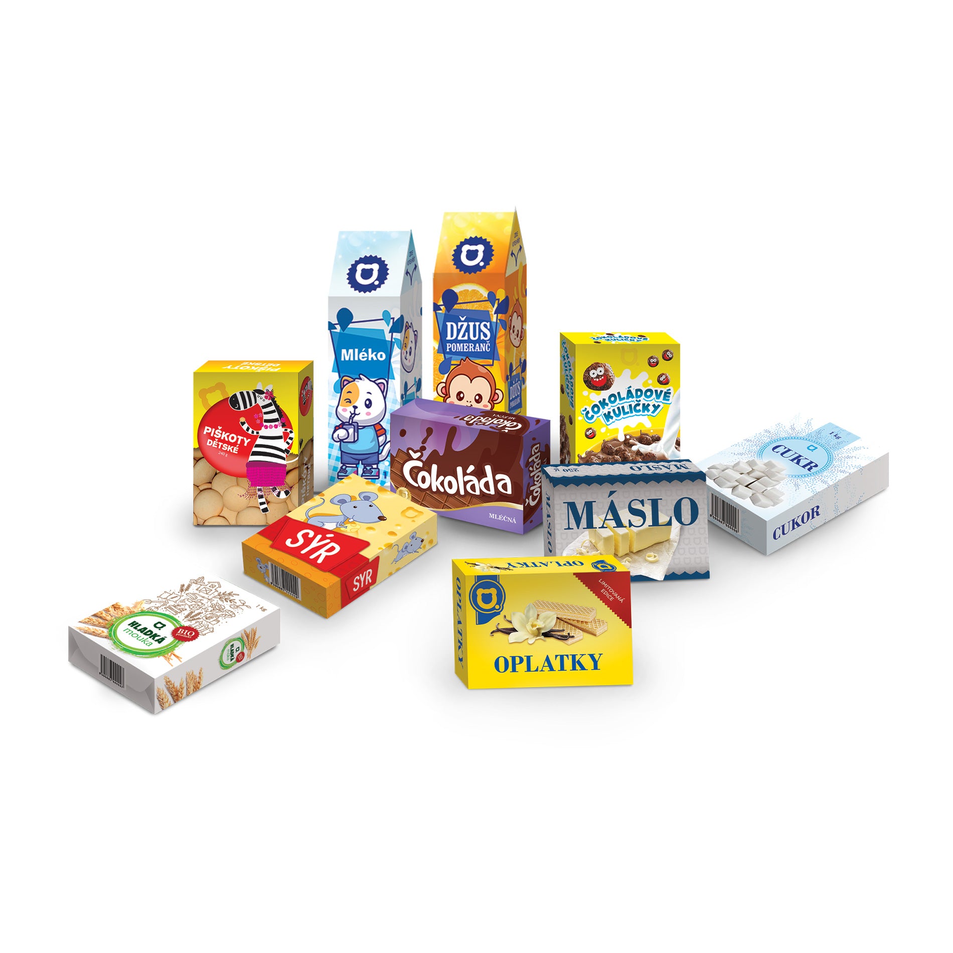 Cesto de Compras Com Acessórios Azul