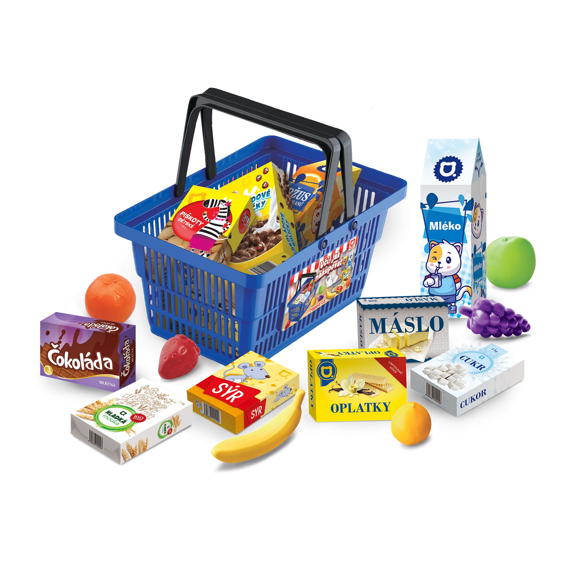 Cesto de Compras Com Acessórios Azul