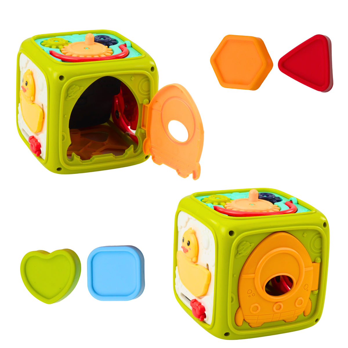 Interactive Educational Cube For Toddlers Lion Green