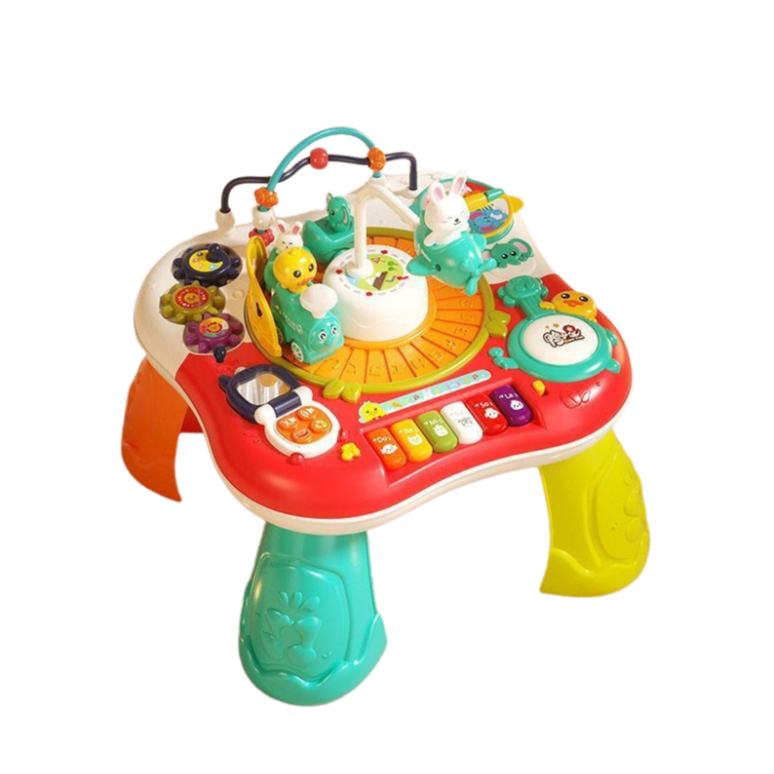 Tavolo educativo Pannello musicale interattivo Pianoforte 2 in 1 Rosso