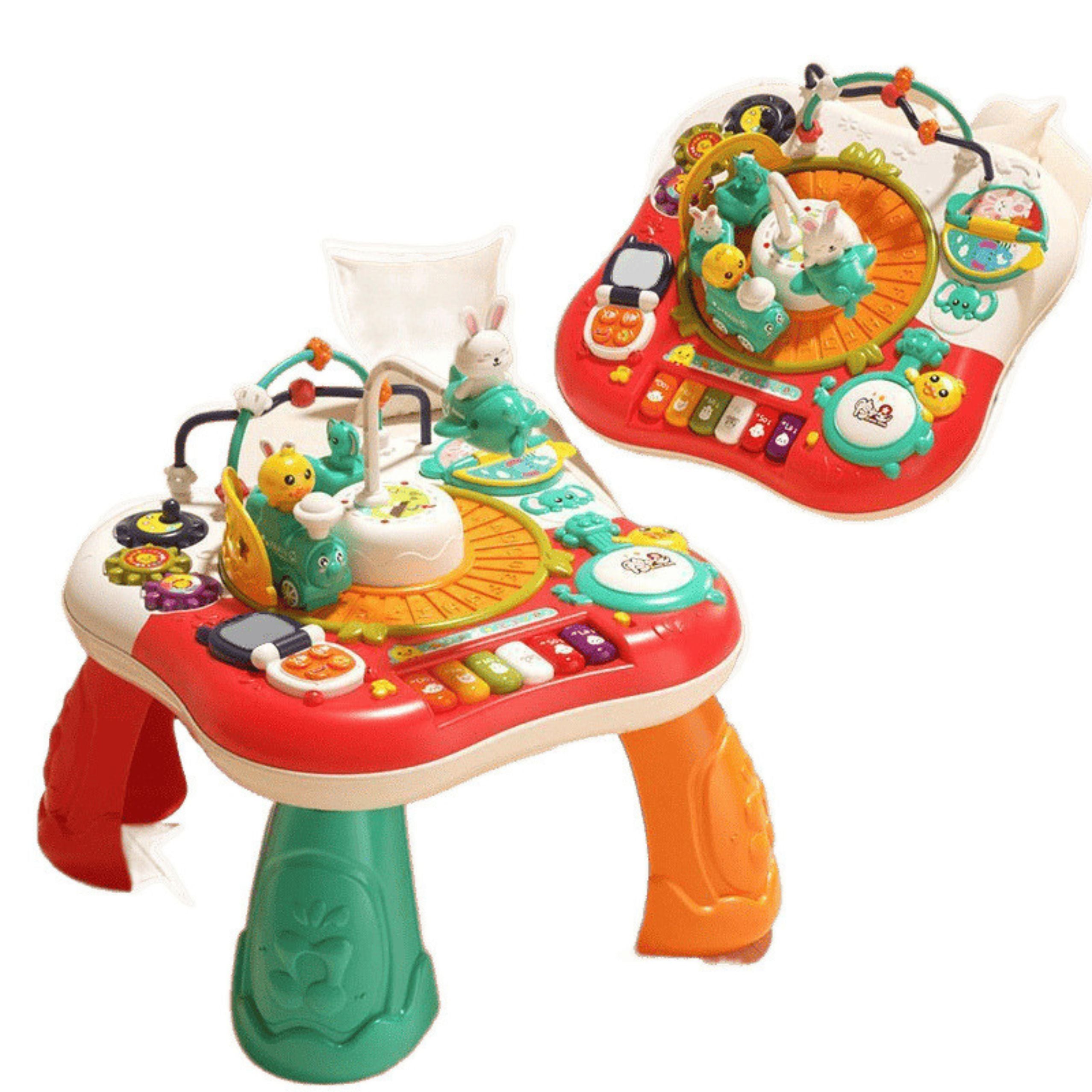 Tavolo educativo Pannello musicale interattivo Pianoforte 2 in 1 Rosso