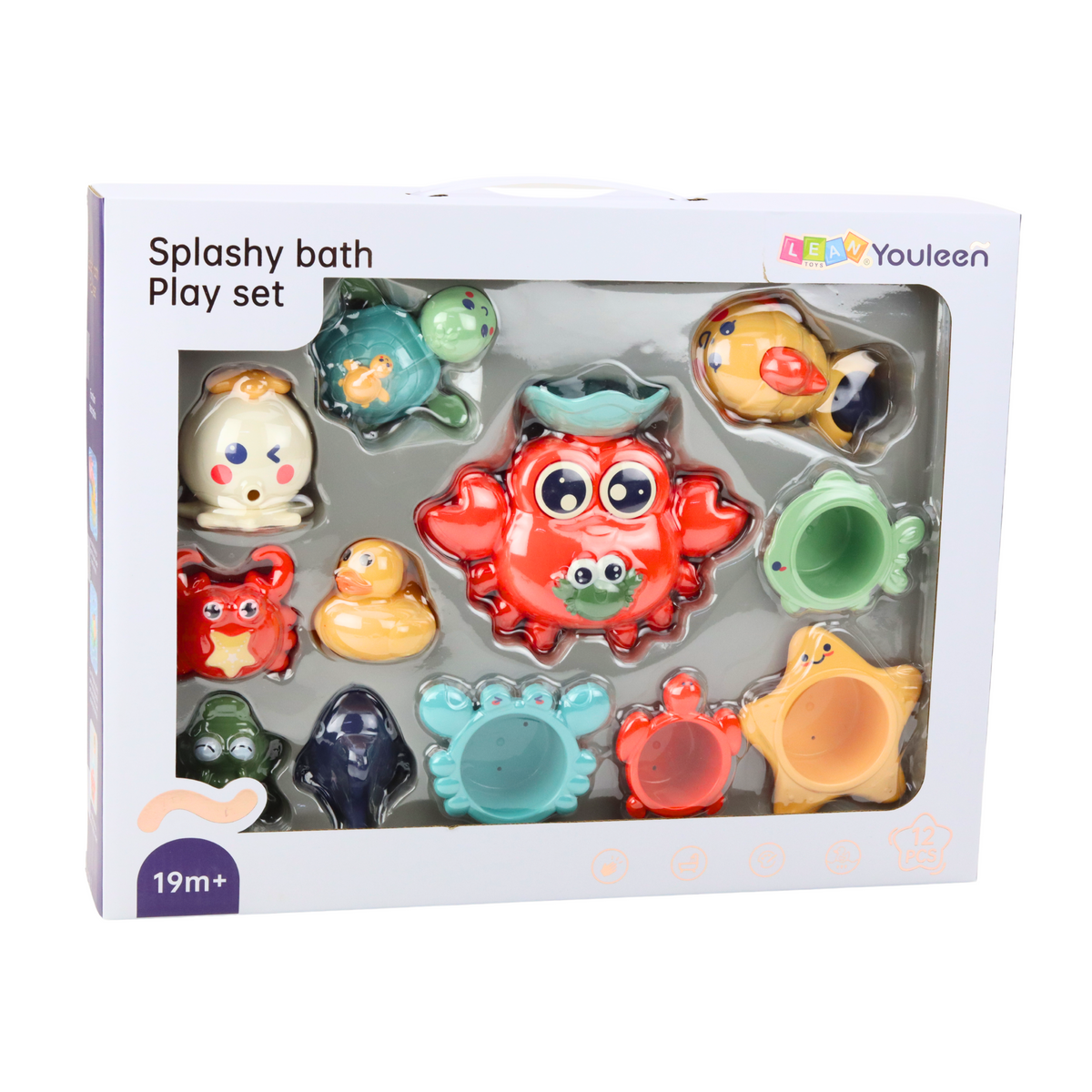Crab Bath Toy Set Sea Animals 12 Pcs