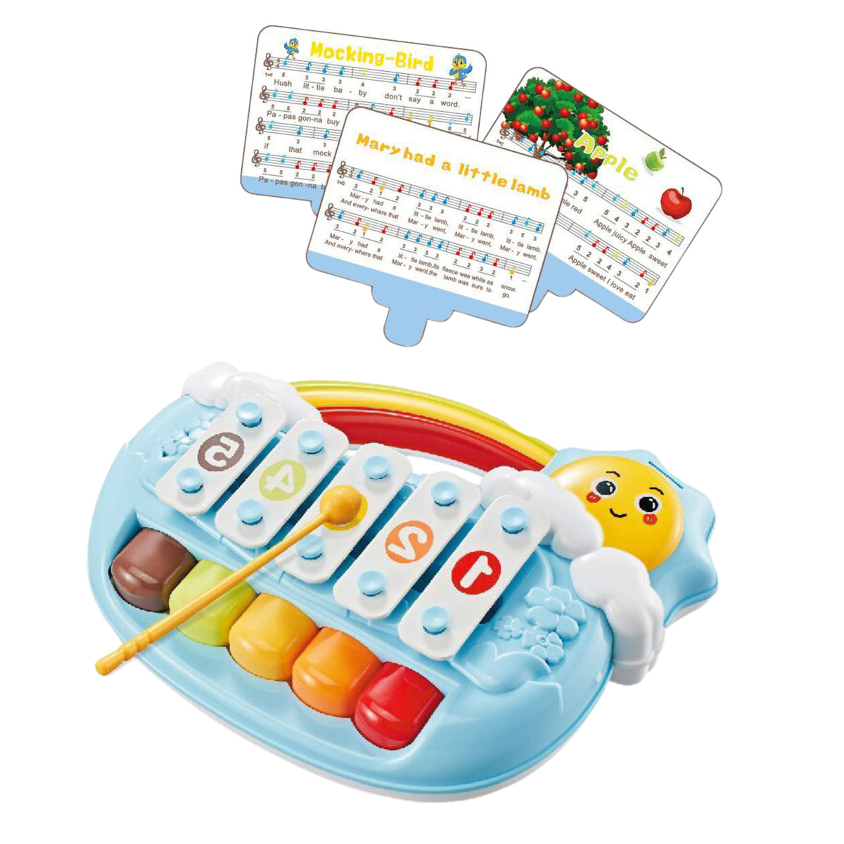 Five-tone Educational Piano For Toddlers Blue Sun