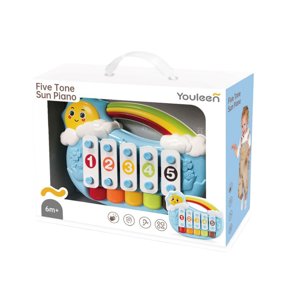 Five-tone Educational Piano For Toddlers Blue Sun