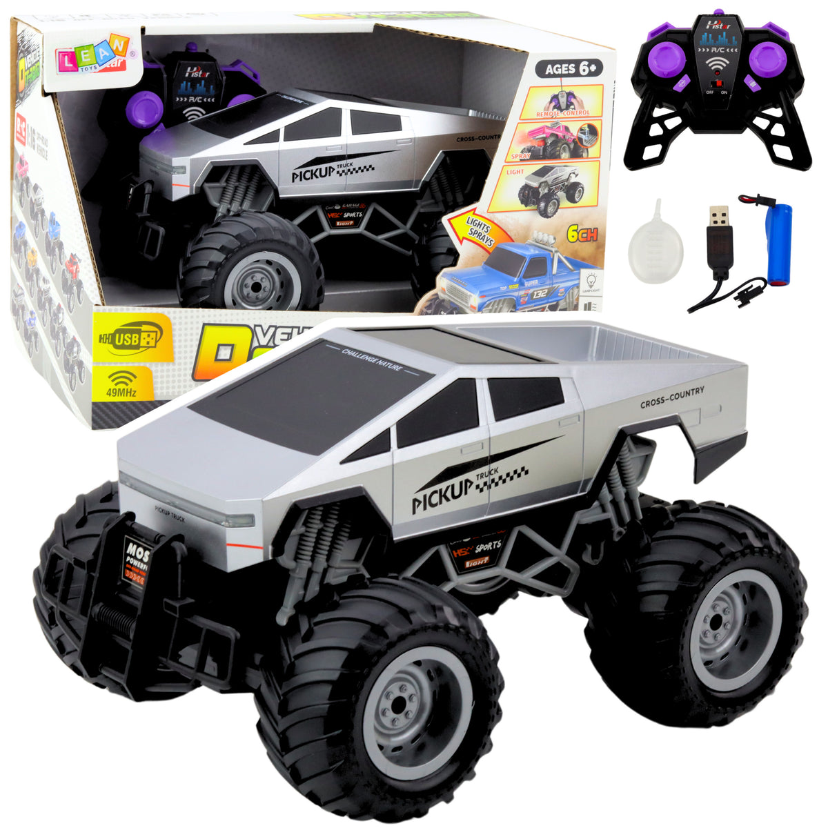 Off-road Rc Car Remote Controlled Silver 1:16